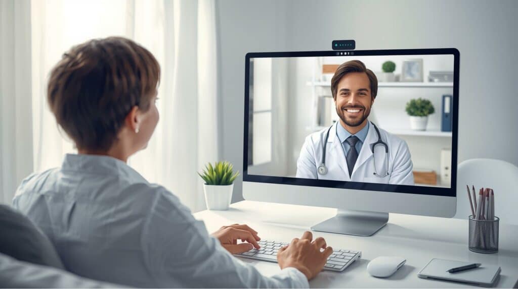 Consulta médica online para aconselhamento sobre prevenção de infecções respiratórias como gripe e Covid-19