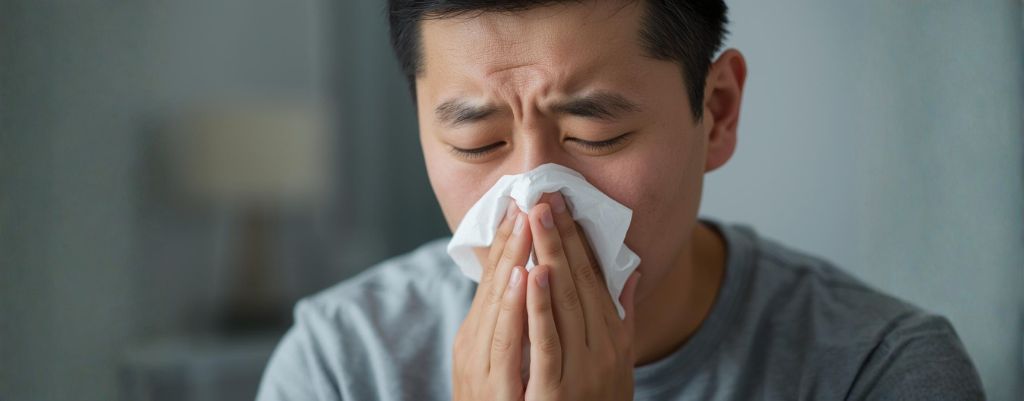 Sintomas da gripe A vs gripe sazonal em adulto com congestão nasal
