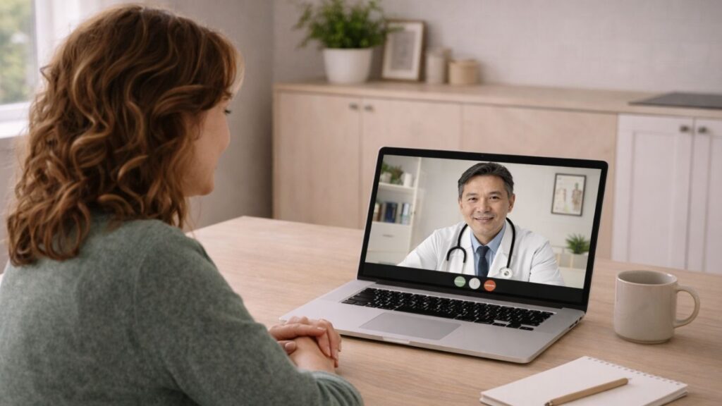 Mulher com dor de cabeça e desconforto durante a menstruação